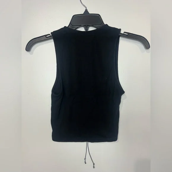 Joah Brown Lace Up Crop Tank - Picture 3 of 4